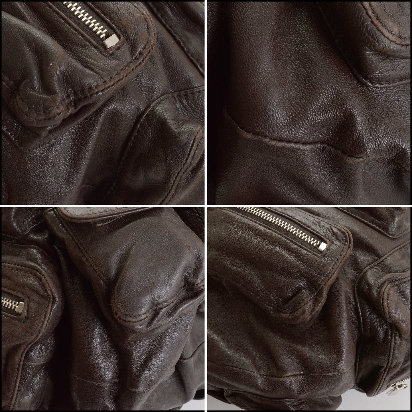 RDC14881 JIL SANDER Dark Brown Leather Multi Pocket Bag