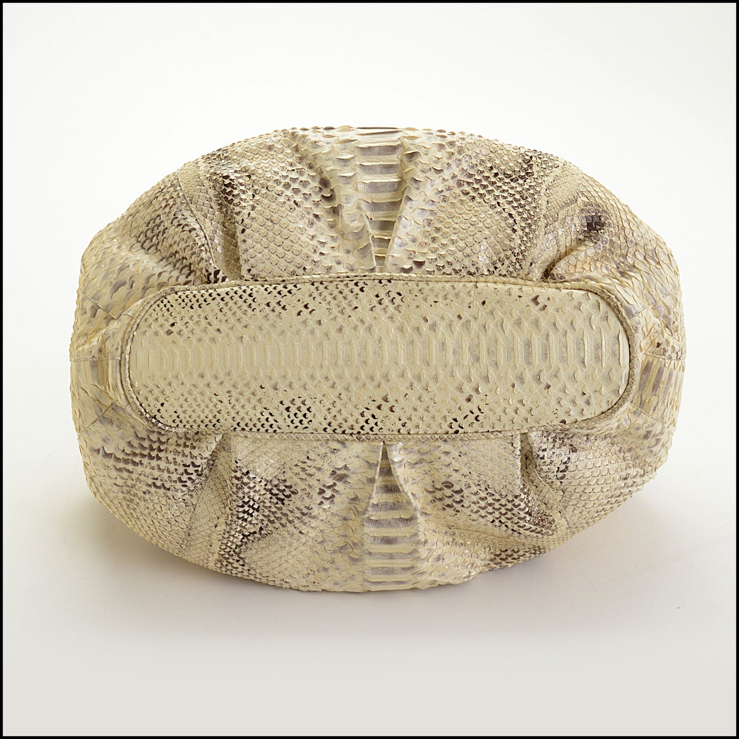 RDC14496 Nancy Gonzalez Gray & Cream Python Bag w/ Croc Handles
