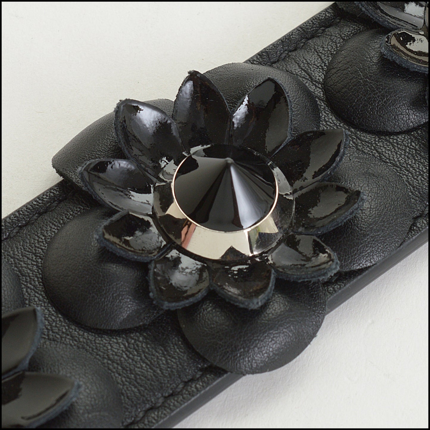 RDC14663 FENDI Black Studded Flowerland Shoulder Strap