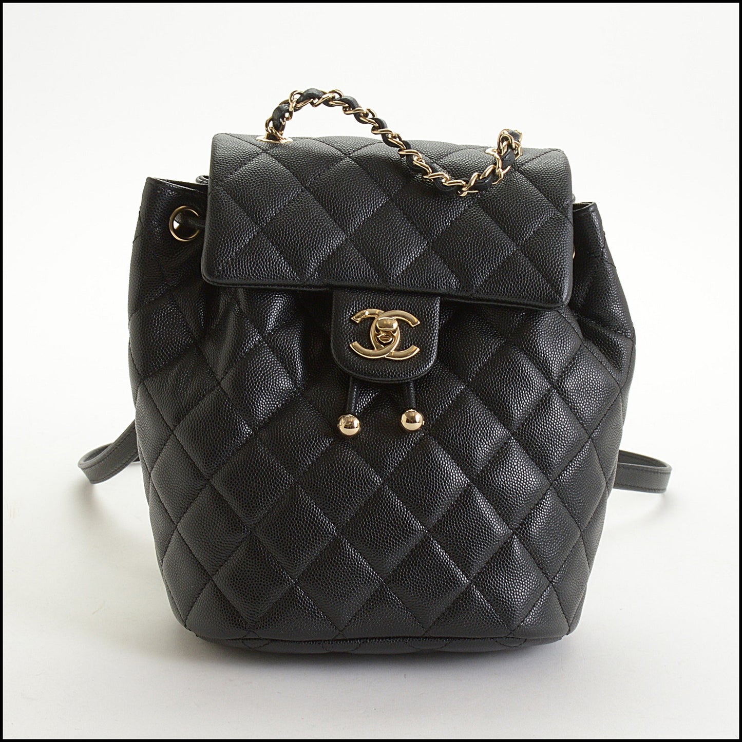 RDC14916 CHANEL 2024 Black Caviar Leather Spirit Mini Backpack