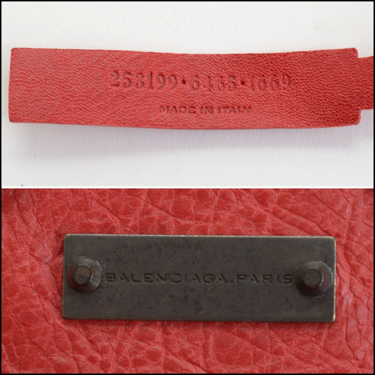 RDC14344 Authentic BALENCIAGA '12 Poppy Red Mini Moto Bag Charm Keyring