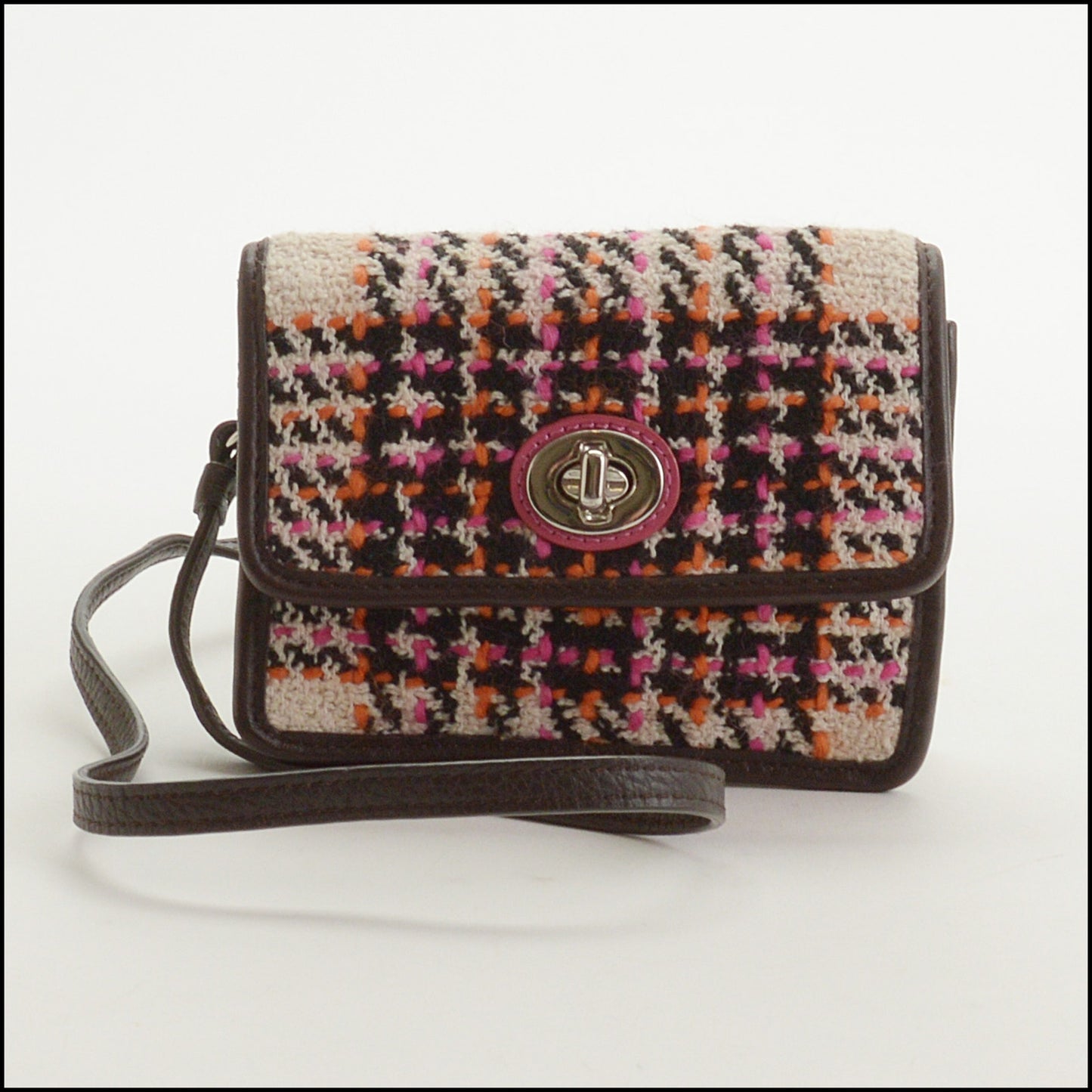 RDC15285 COACH Ebene Leather Multicolor Tweed Dylan Crossbody Bag