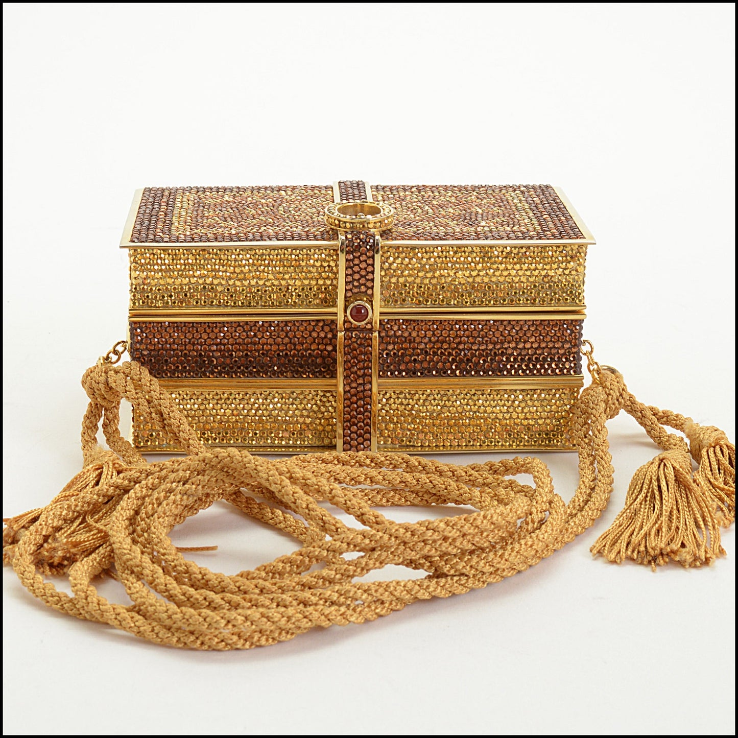 RDC14833 JUDITH LEIBER Full Crystal 3 Books Miniaudiere Bag