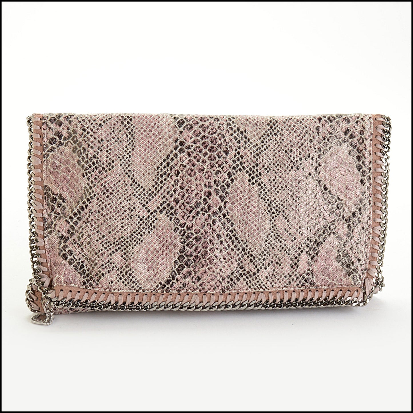 RDC14656 STELLA MCCARTNEY Blush Python Print Falabella Clutch