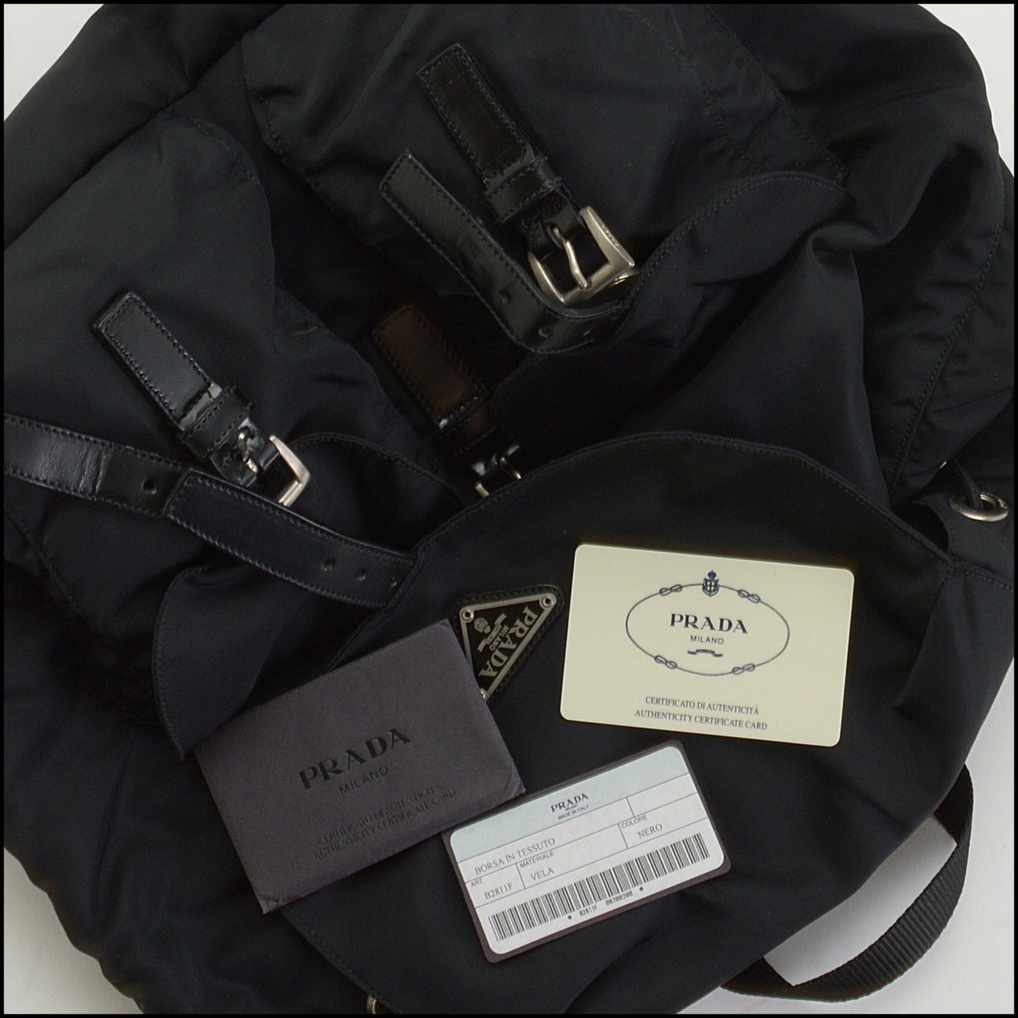 RDC14529 PRADA Tessuto Vela Black Backpack