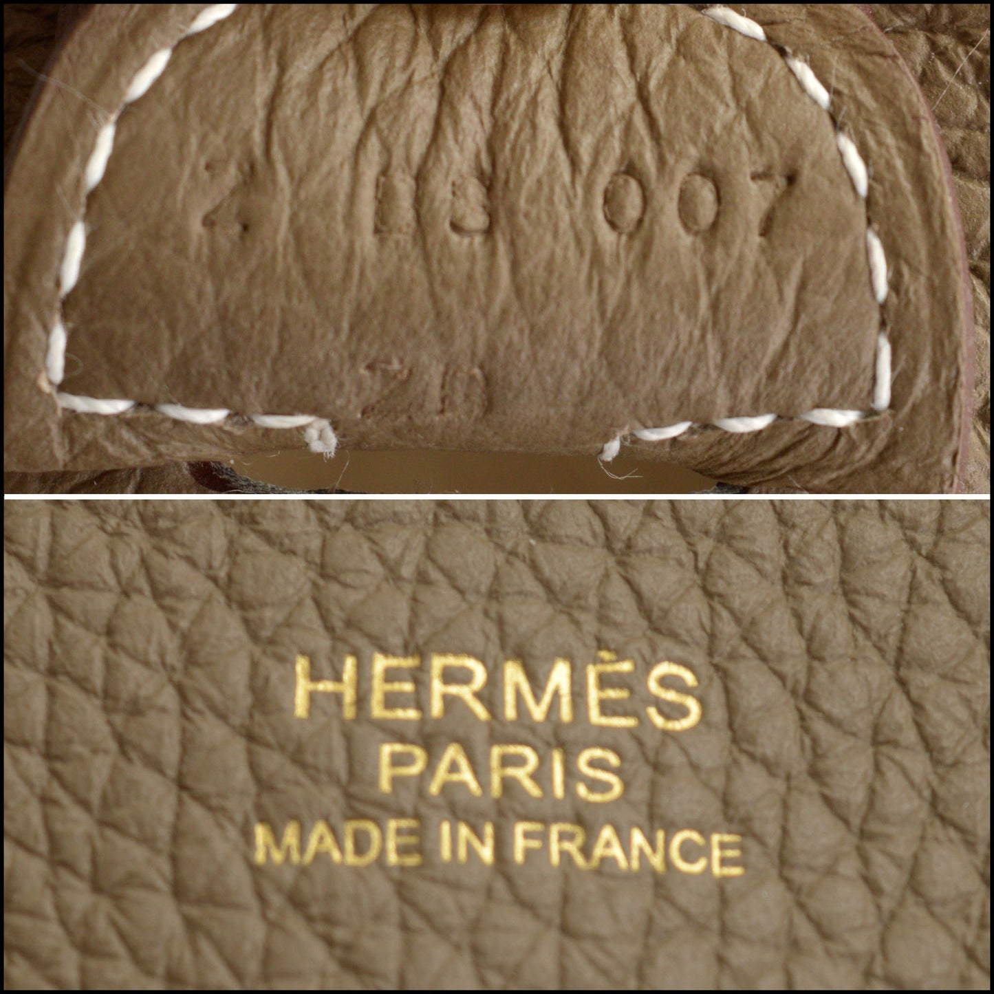 RDC14917 HERMES 2021 Etoupe/Taupe Clemence Leather Evelyne III 29 Pocket Crossbody Bag