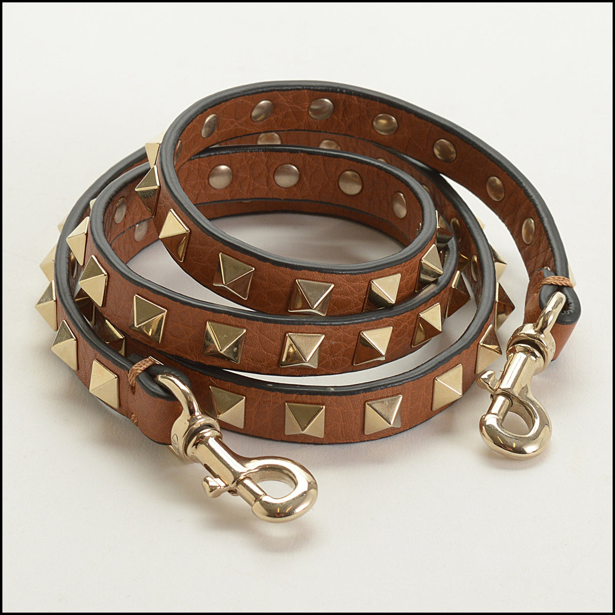 RDC15697 VALENTINO GARAVANI Poudre Leather Rockstud Crossbody Shoulder Strap