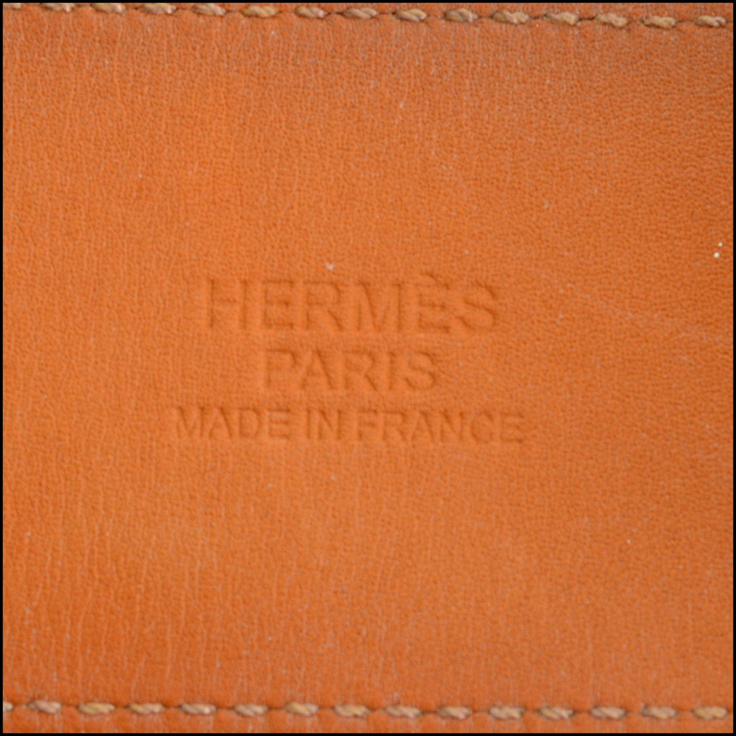 RDC14845 HERMES H Trench Leather Bracelet Black Cuff