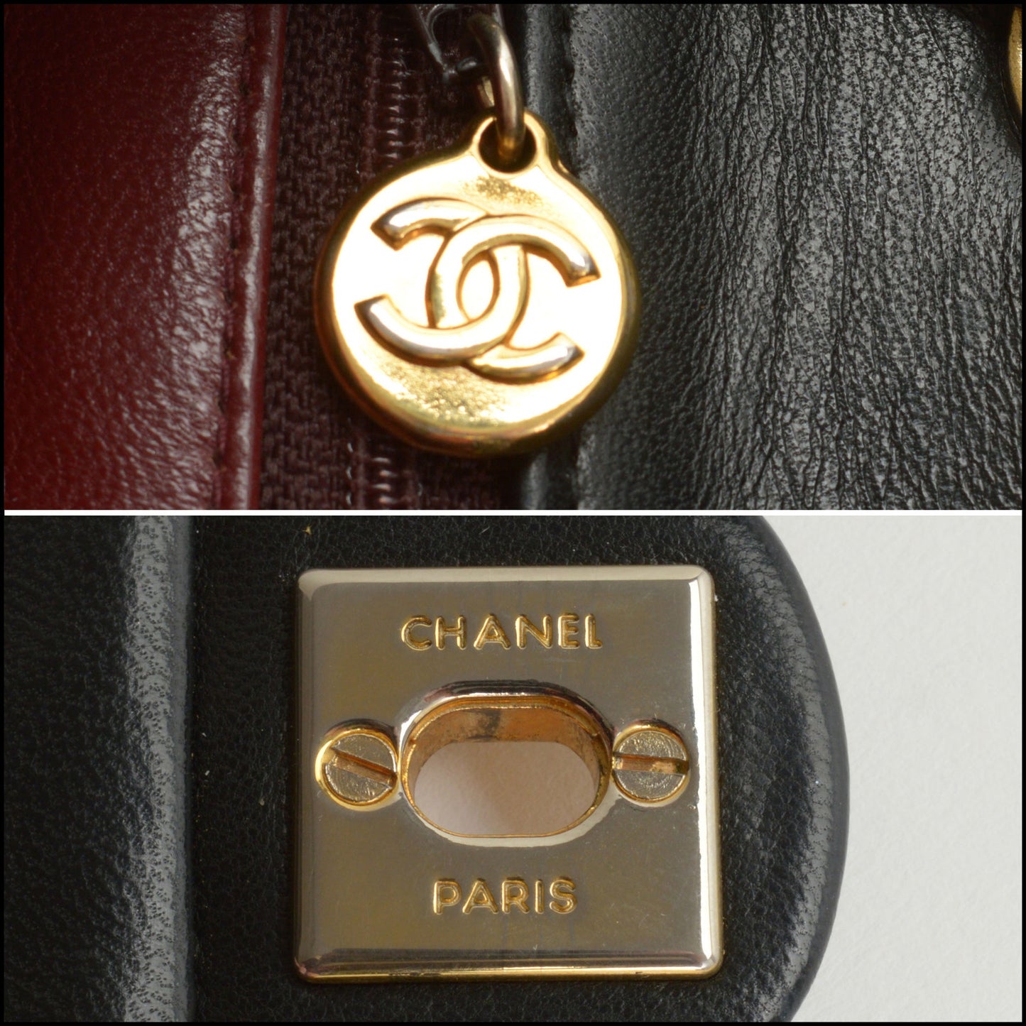 RDC14083 Authentic CHANEL Vintage Square Classic Quilted Lambskin Flap Bag