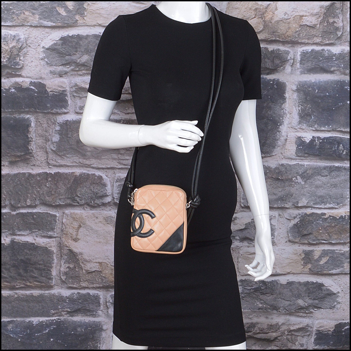 RDC15008 CHANEL '04/'05 Beige/Black Cambon Small Crossbody Bag