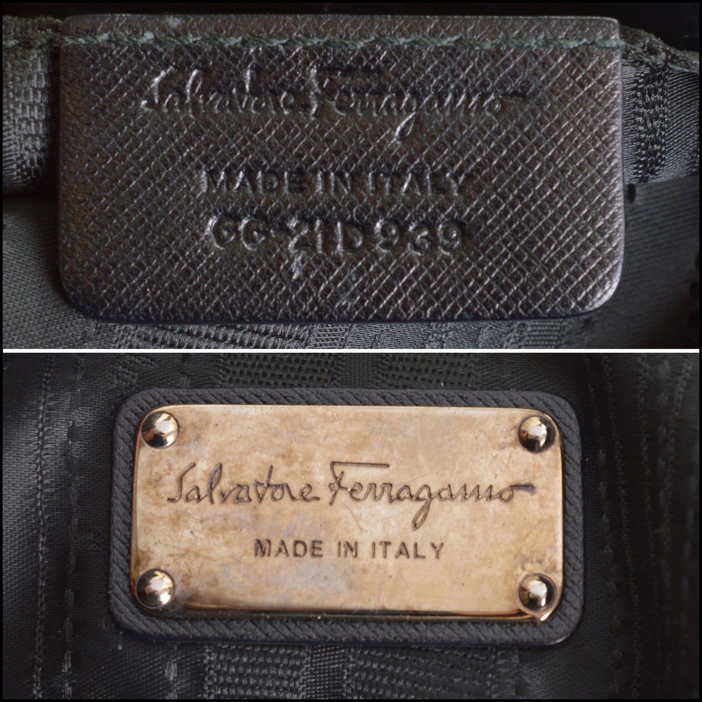RDC14780 FERRAGAMO Black Leather Tote Bag With Strap