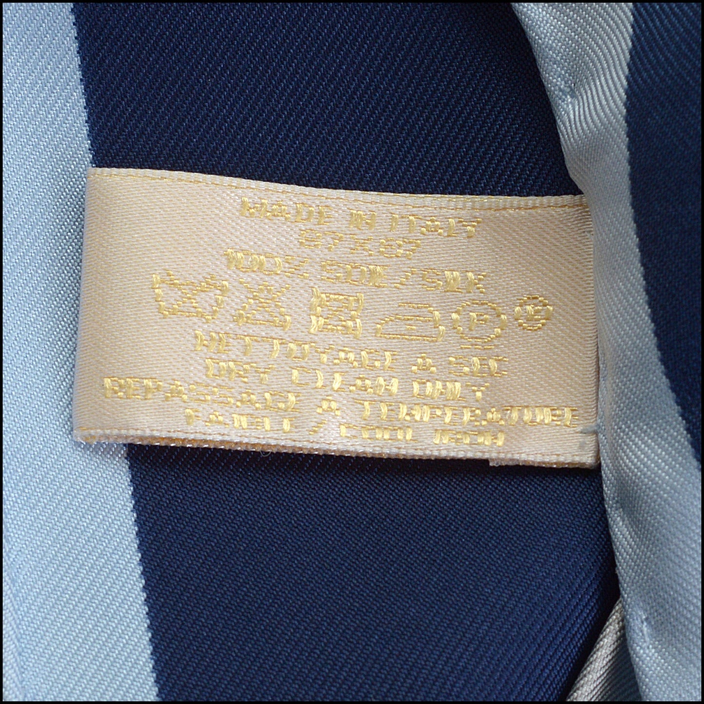 RDC14253 Authentic CARTIER Blue / Silver Jeweled Ribbons 90cm Silk Scarf
