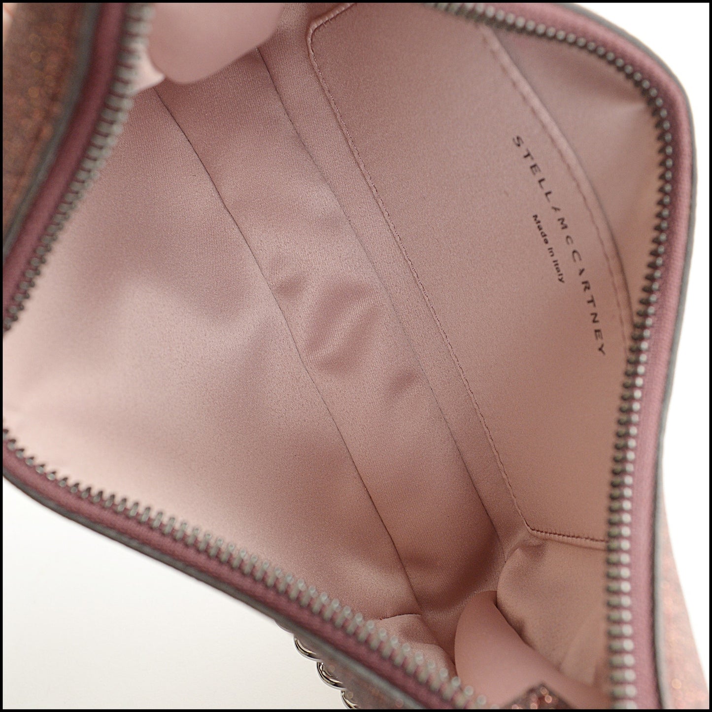 RDC14461 Stella McCartney Copper Sparkle Falabella Mini Zip Shoulder Bag