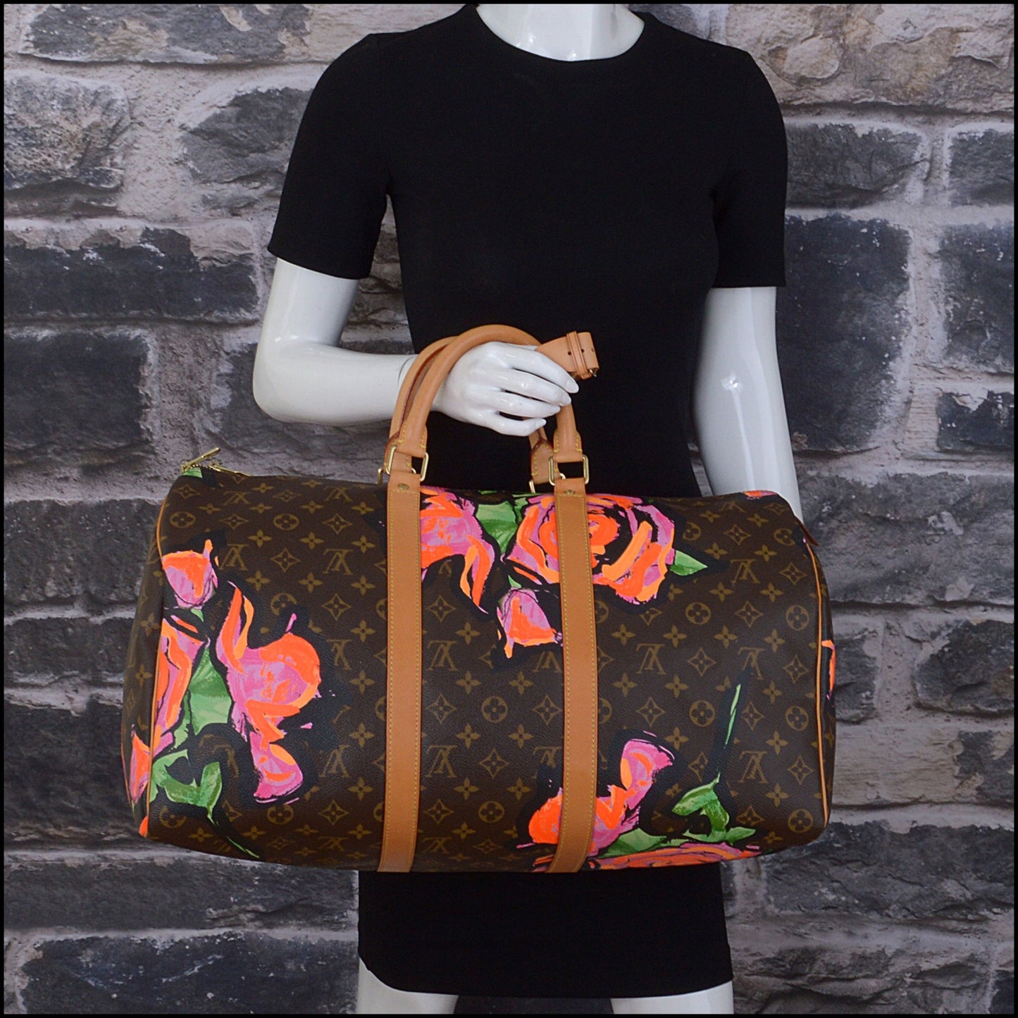 RDC13912 Authentic LOUIS VUITTON '09 Limited Sprouse Roses Keepall 50 Bag