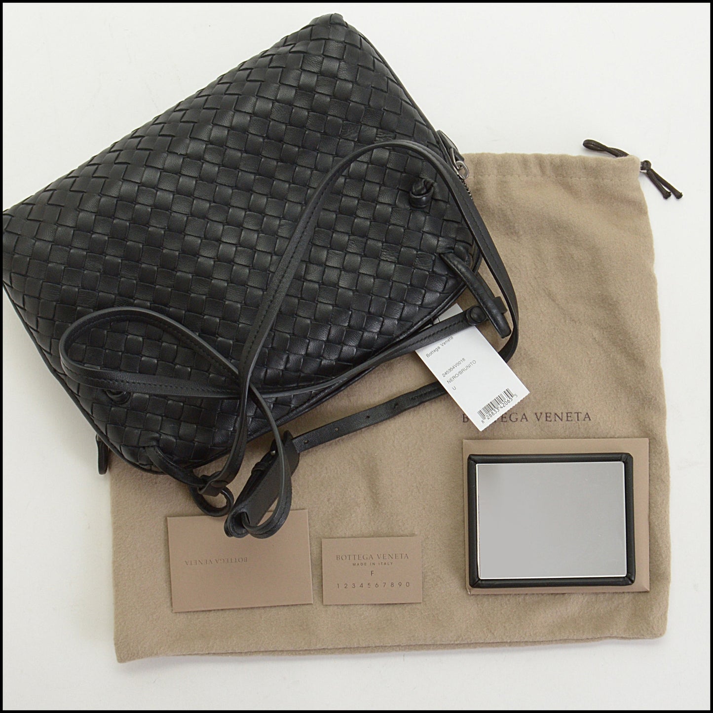 RDC14829 BOTTEGA VENETA 2010 Black Nappa Leather Intrecciato Nodini Crossbody