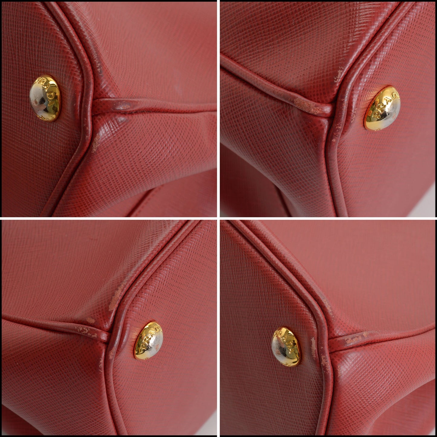 RDC14814 PRADA 2015 Fuoco Red Saffiano Lux Leather Shopping Tote Bag