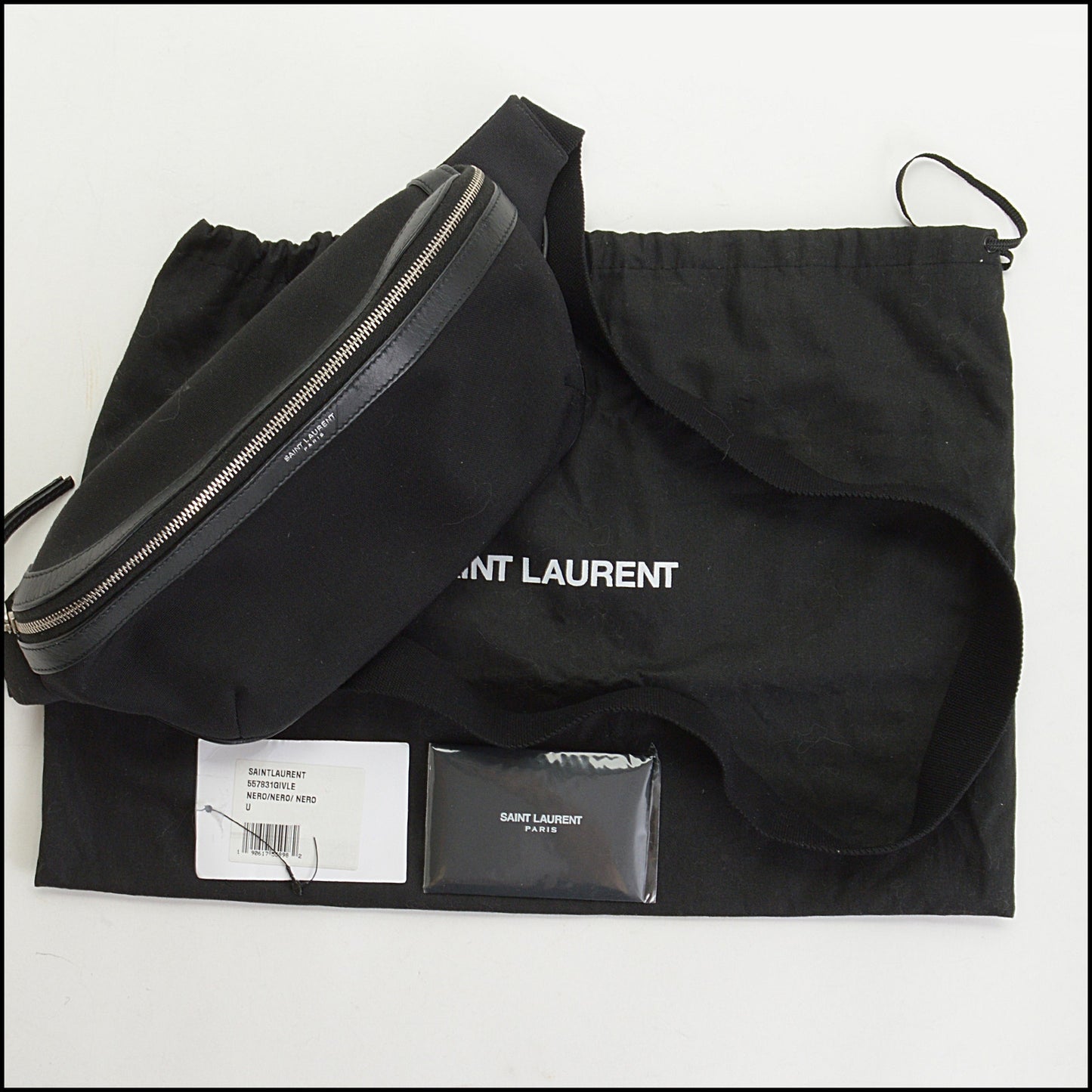 RDC14712 SAINT LAURENT Black Canvas Marsupio Belt Bag