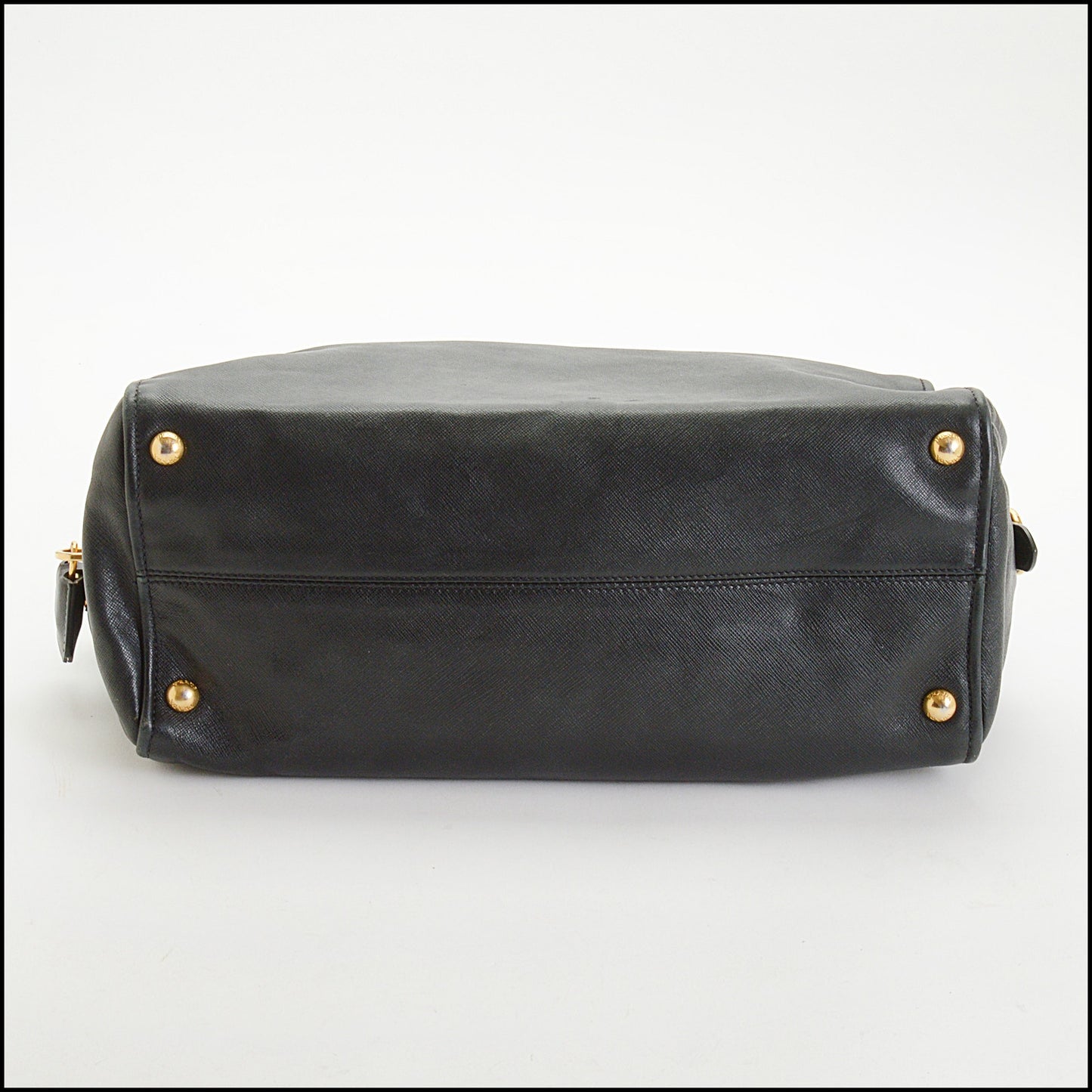 RDC14812 PRADA Saffiano Leather Gold & Silver Zippers Shoulder Bag