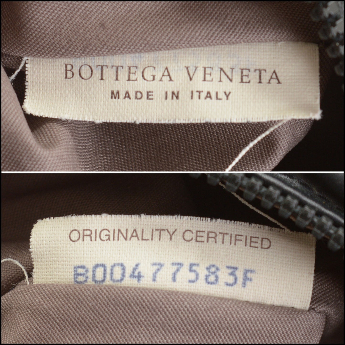 RDC14027 Authentic BOTTEGA VENETA Brown Leather & Black Nylon Fanny Pack