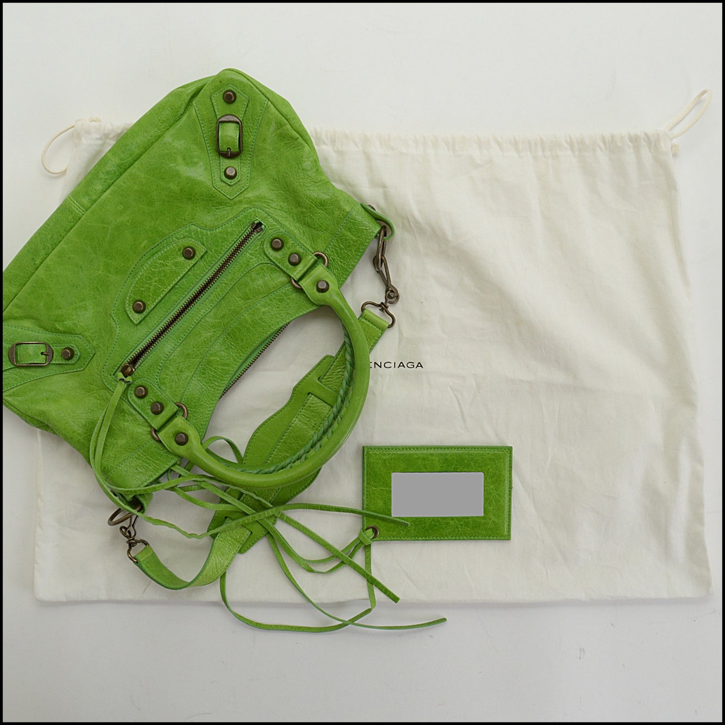 RDC14523 BALENCIAGA SS '05 Apple Green Chevre Leather Classic First Bag