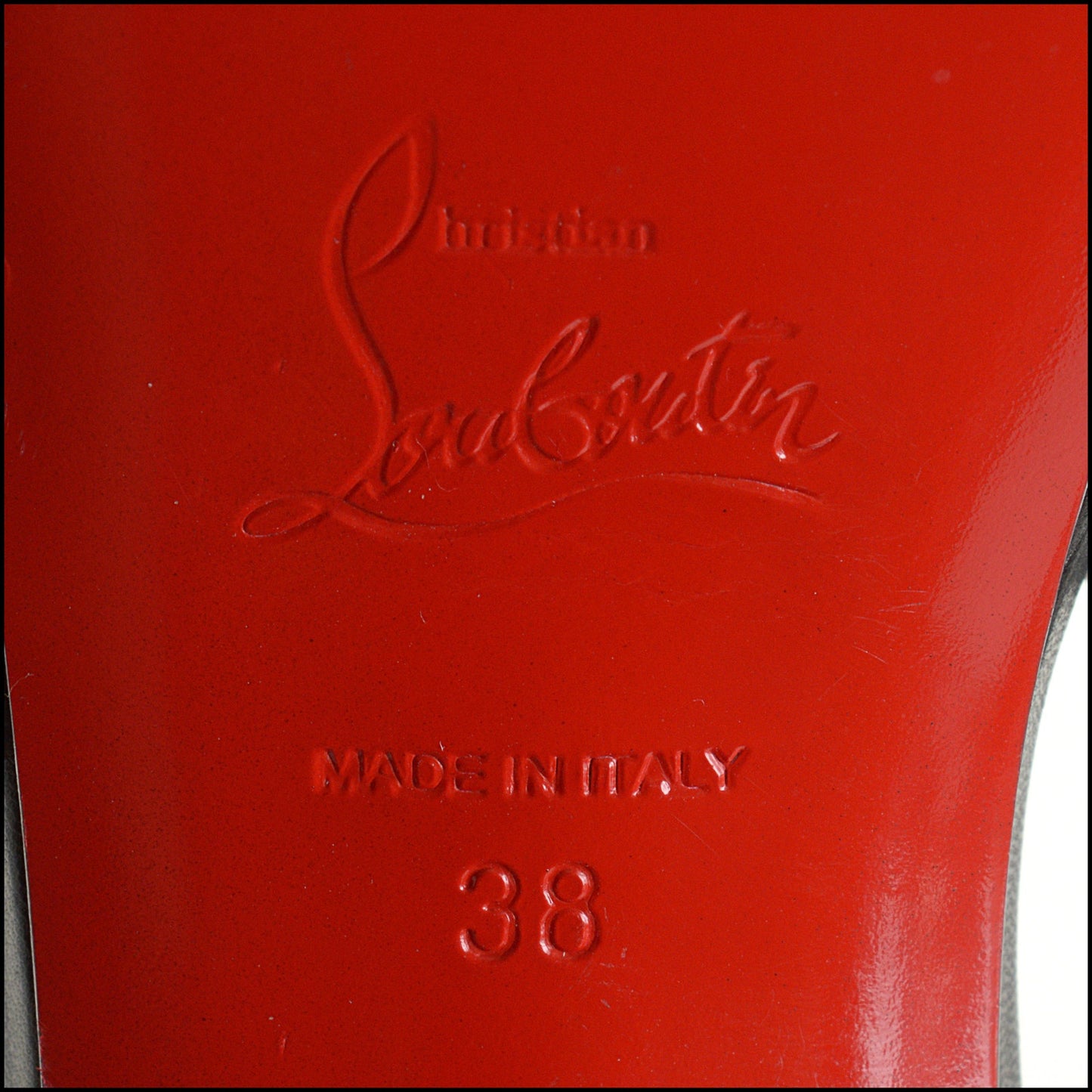 RDC14847 LOUBOUTIN 130 Black Leather Loubi Bee Alta Heels