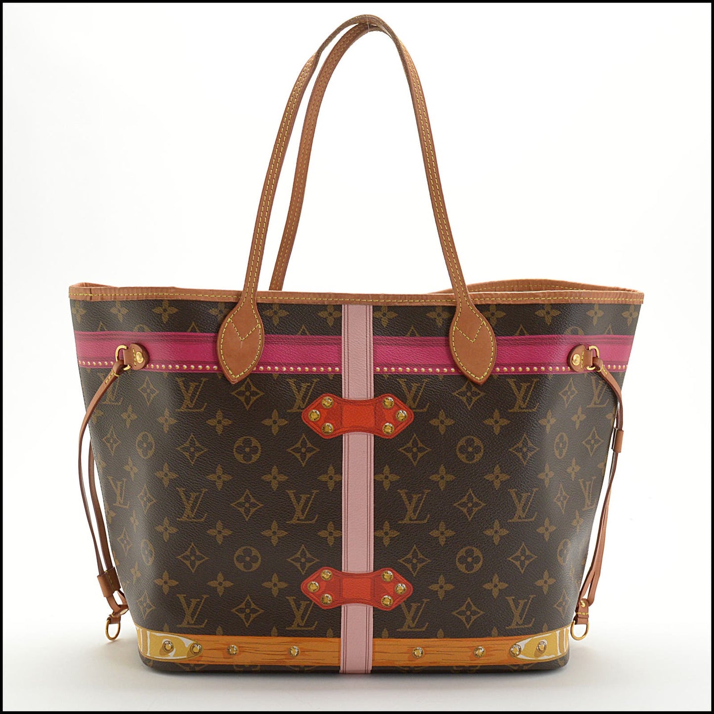 RDC13876 Authentic LOUIS VUITTON Monogram Canvas Summer Trunks Neverfull MM Bag