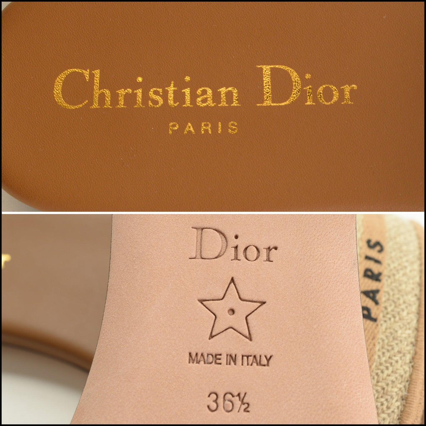 RDC15554 CHRISTIAN DIOR Chestnut Dway Black Logo Slide 36.5