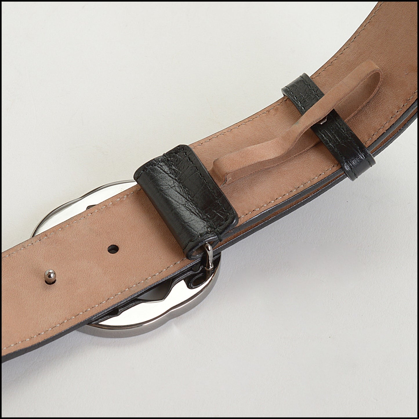 RDC14603 GUCCI Leather Web Stripe Interlocking G Buckle Belt Size 75/30