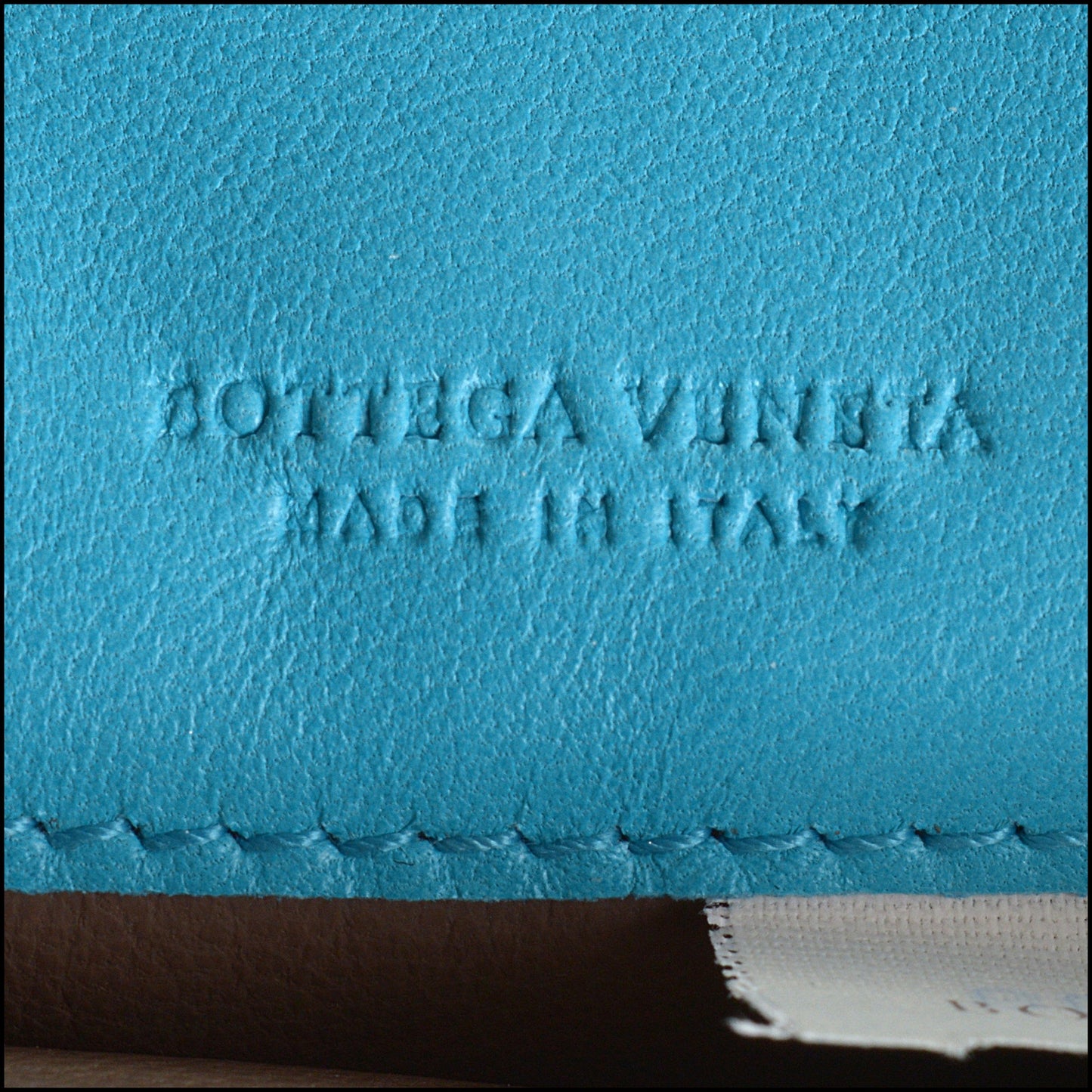 RDC14828 BOTTEGA VENETA Turquoise Nappa Leather Intrecciato Card Wallet