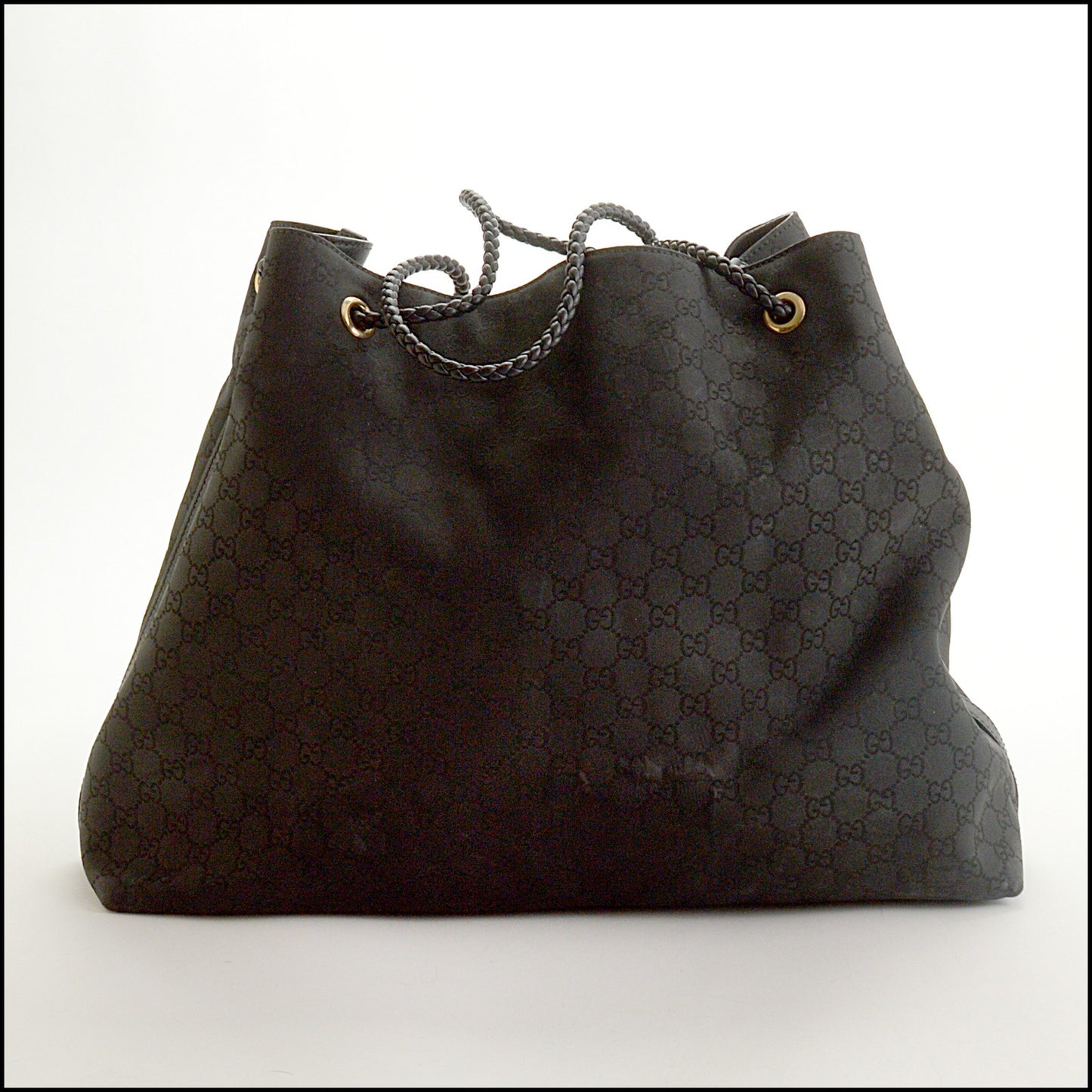 RDC15291 GUCCI OUTLET Black GG Canvas Tote Bag