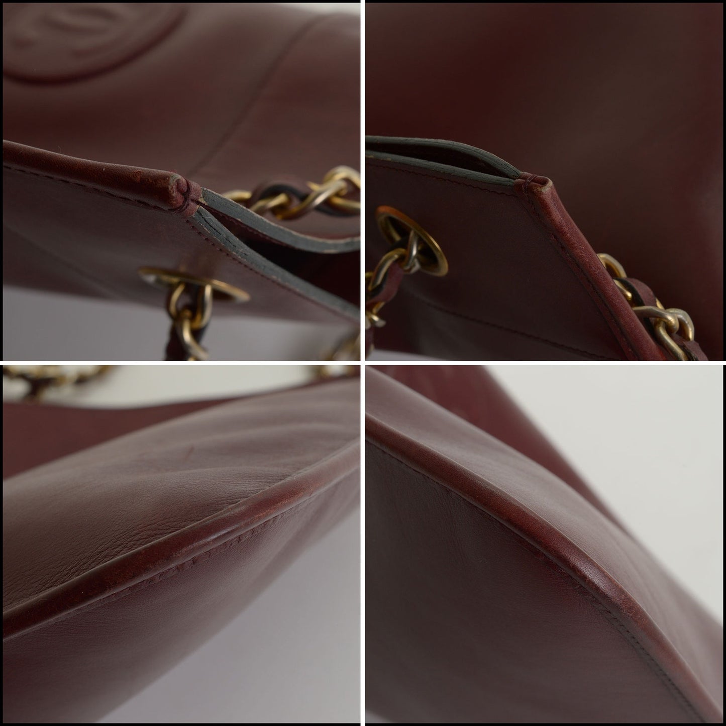 RDC14844 CHANEL Vintage Burgundy Chain Flat Tote