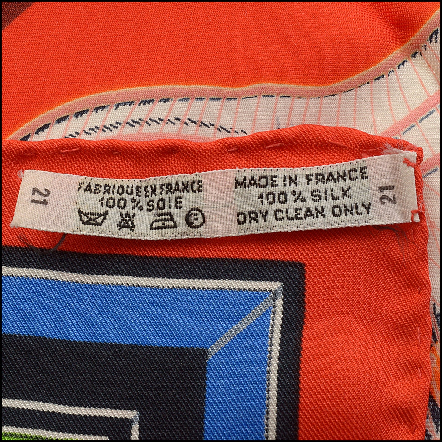 RDC15461 HERMES Vintage 1974 Red "Couvertures et Tenues de Jour" Silk Scarf 90 cm
