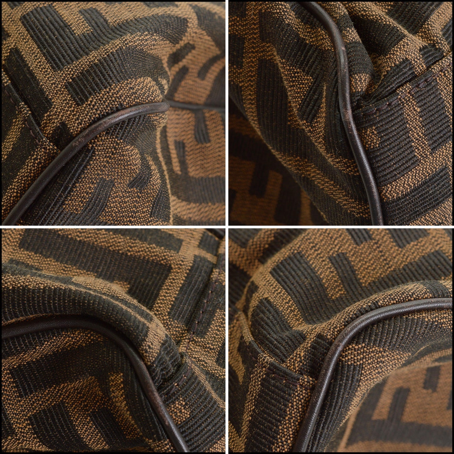 RDC14816 FENDI Brown Zucca Canvas Borsa Sporty Hobo Shoulder Bag