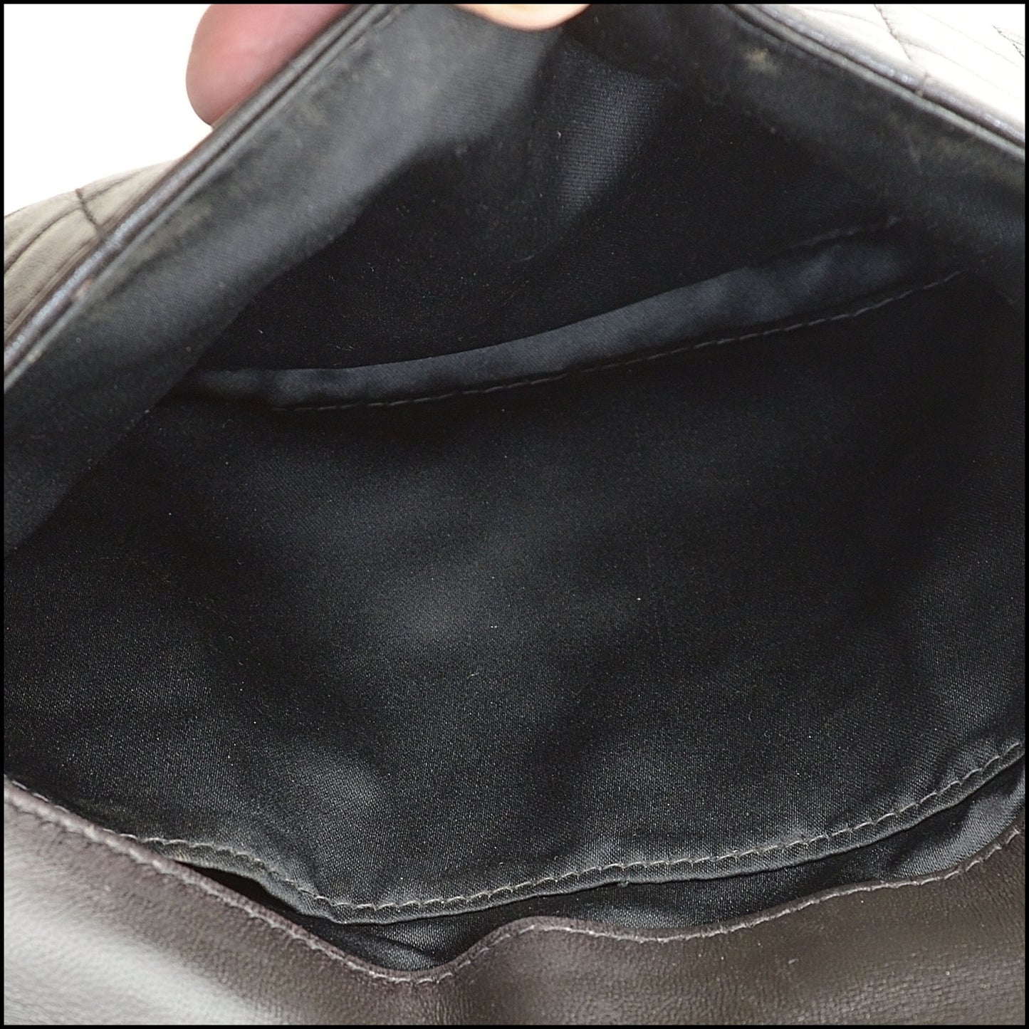 RDC14063 Authentic CHANEL Vintage 2000 Dark Brown Lambskin Mademoiselle Flap Bag