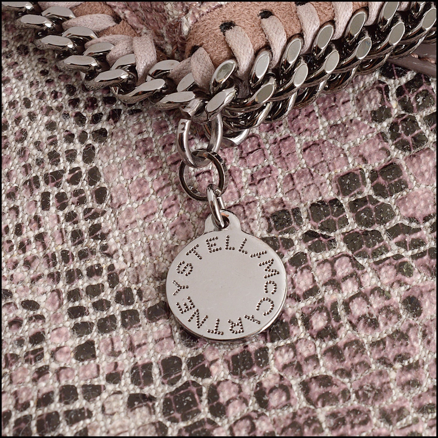 RDC14656 STELLA MCCARTNEY Blush Python Print Falabella Clutch