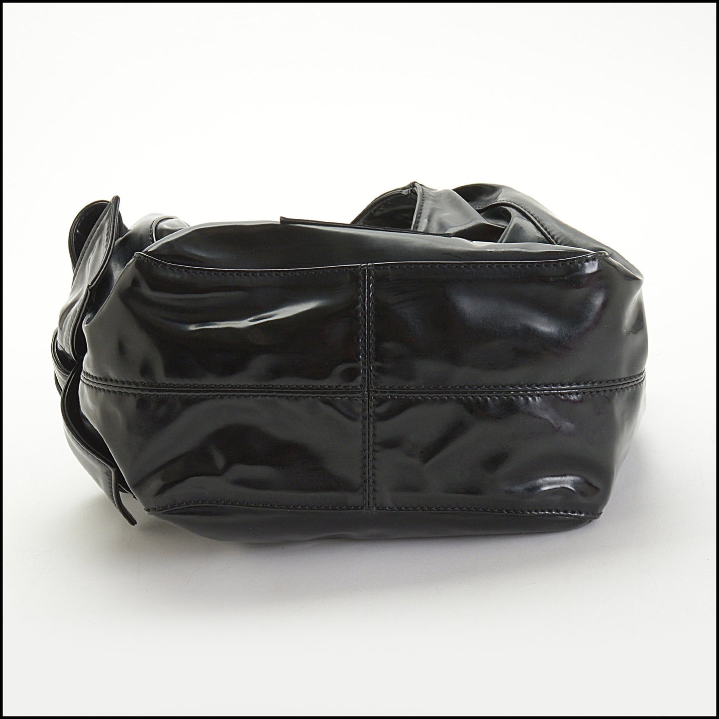 RDC14617 VALENTINO Black Patent Mini Bow Bag