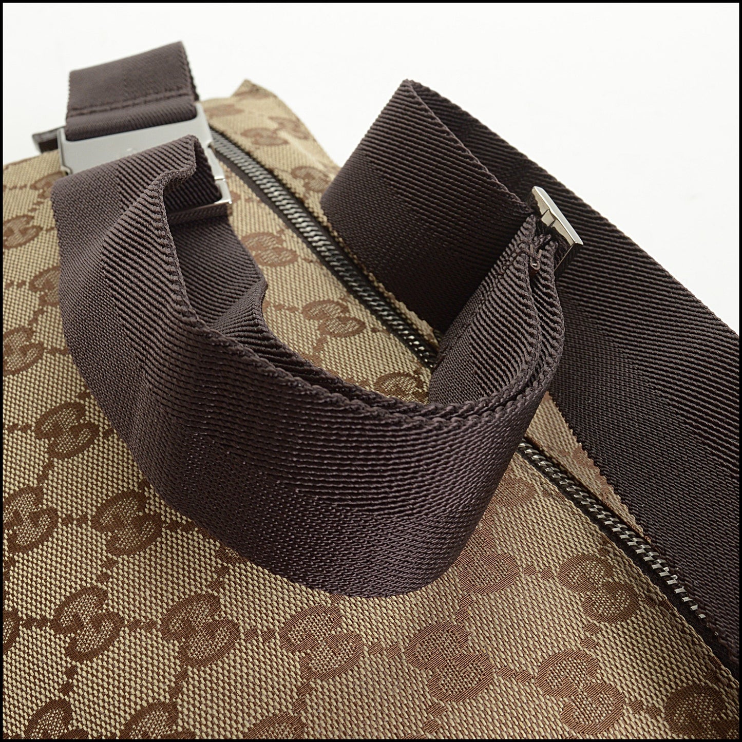 RDC14785 GUCCI Brown Monogram GG Canvas Hip Belt Bag Fanny Pack