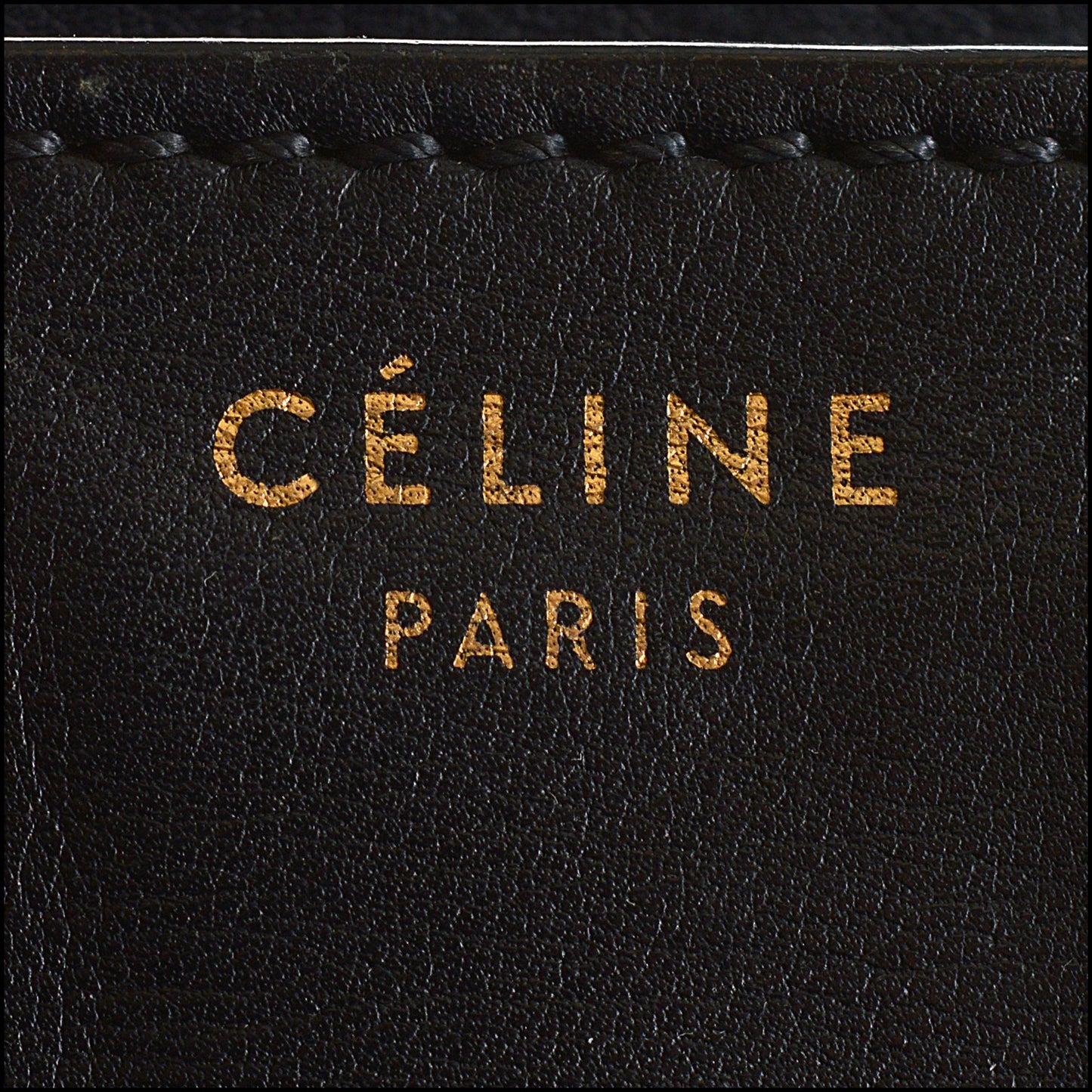 RDC14877 CELINE Black Leather Mini Luggage Tote Bag
