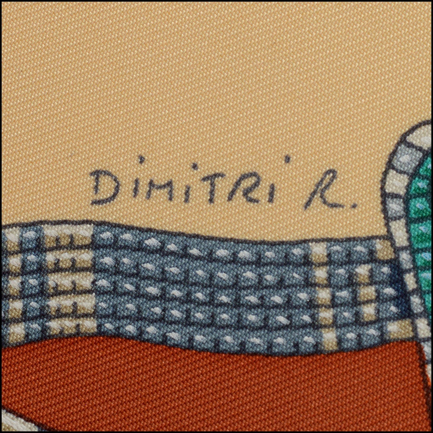 RDC13869 Authentic HERMES Vintage Orange-Red Perles du Kenya 90cm Silk Scarf