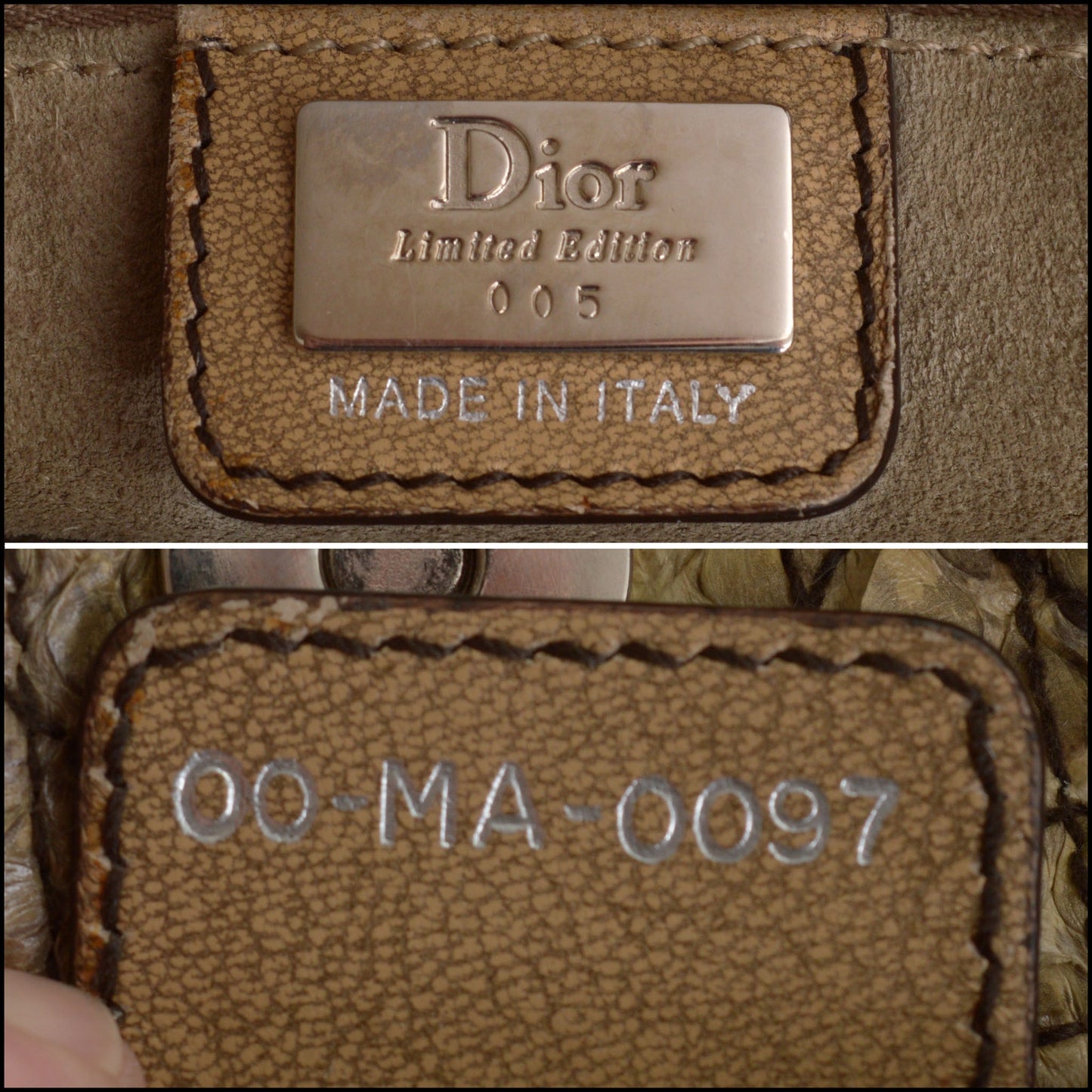 RDC14609 Christian Dior Python Cannage Soft Lady Dior Shopping Tote Bag