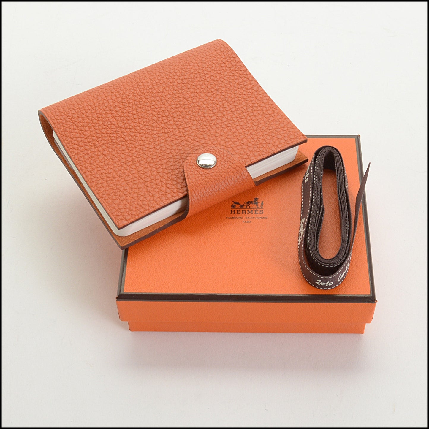 RDC14618 HERMES Orange Togo Ulysse Notebook