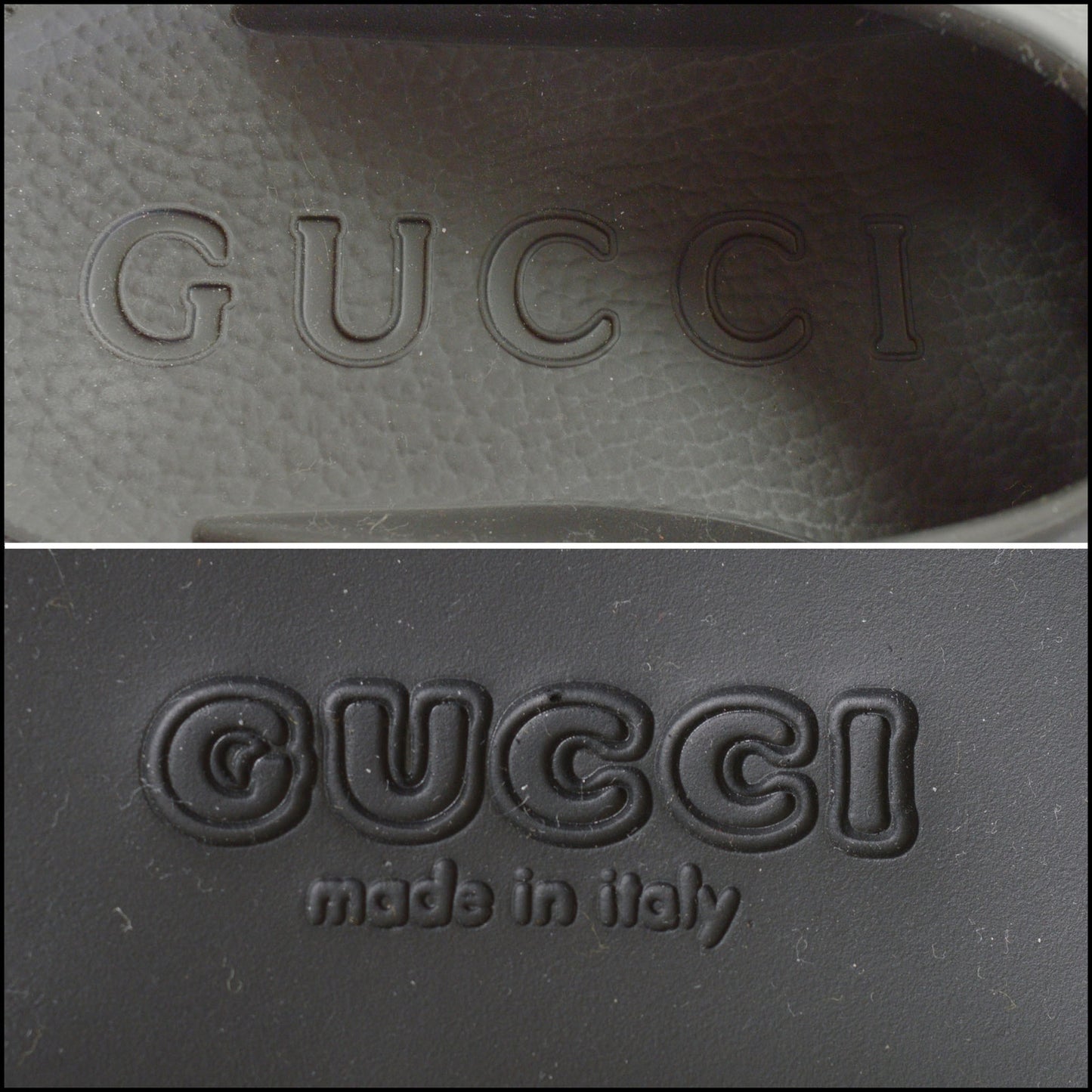 RDC14596 GUCCI Rubber GG Signature Mules Size 37