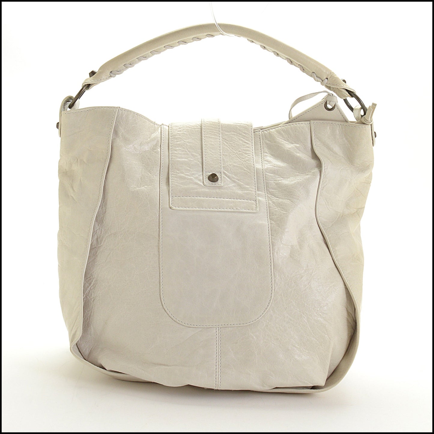 RDC14524 BALENCIAGA SS '06 Blanc White Chevre Leather Classic Shrug Hobo Bag