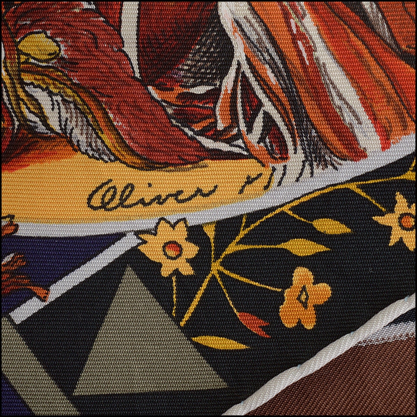 RDC14717 HERMES Kermit Oliver Brown Mythologies Des Hommes Scarf