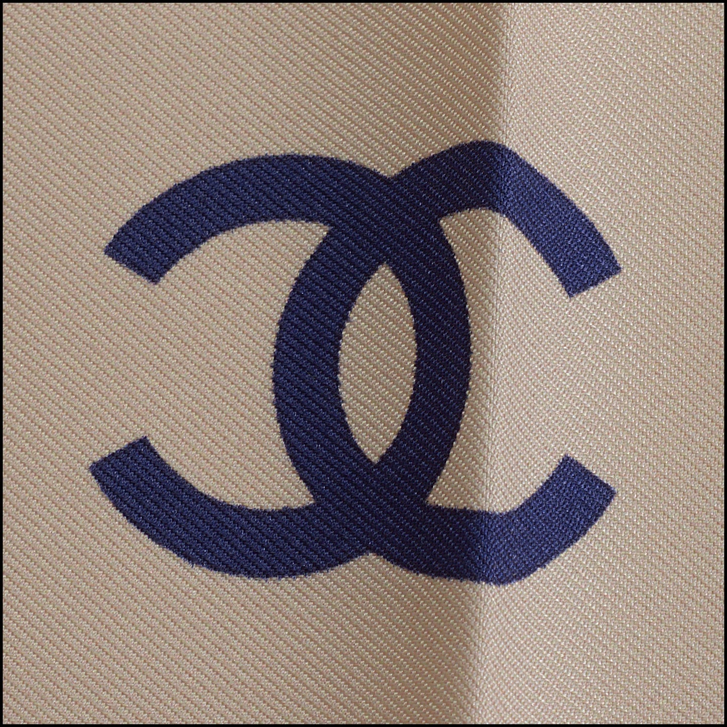 RDC14312 Authentic CHANEL Navy Blue & Multicolor Shopping Bags 90cm Silk Scarf