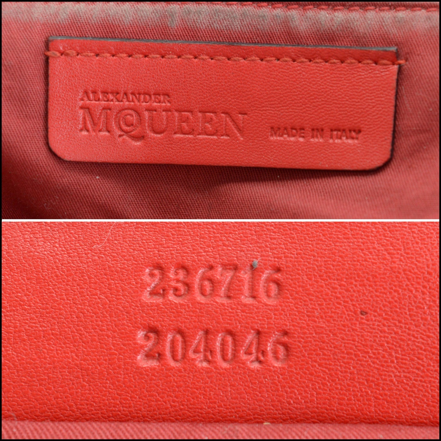 RDC14646 ALEXANDER MCQUEEN Red Patent Perforated Flap Bag