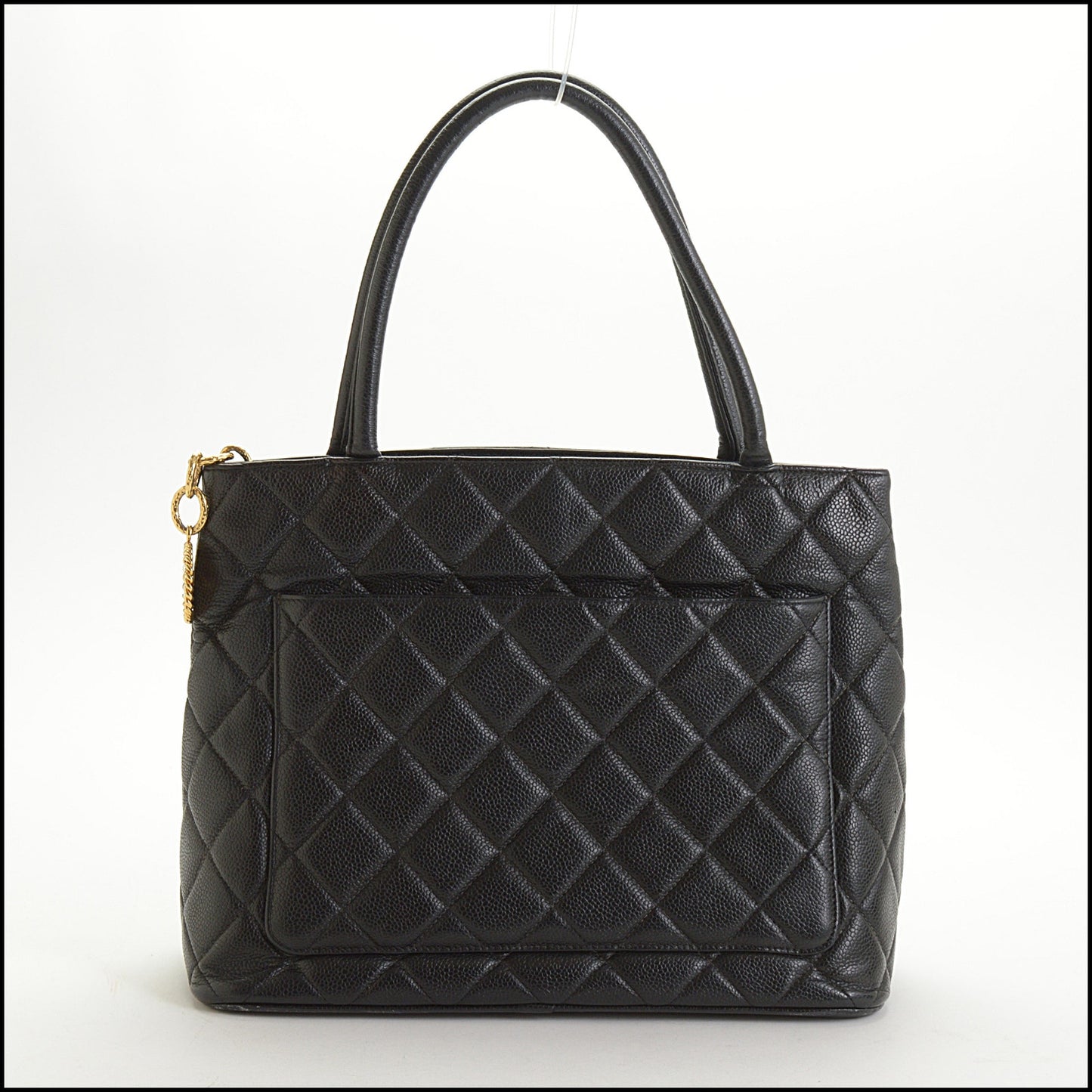 RDC14884 CHANEL '02 Black Caviar Gold Medallion Tote Bag