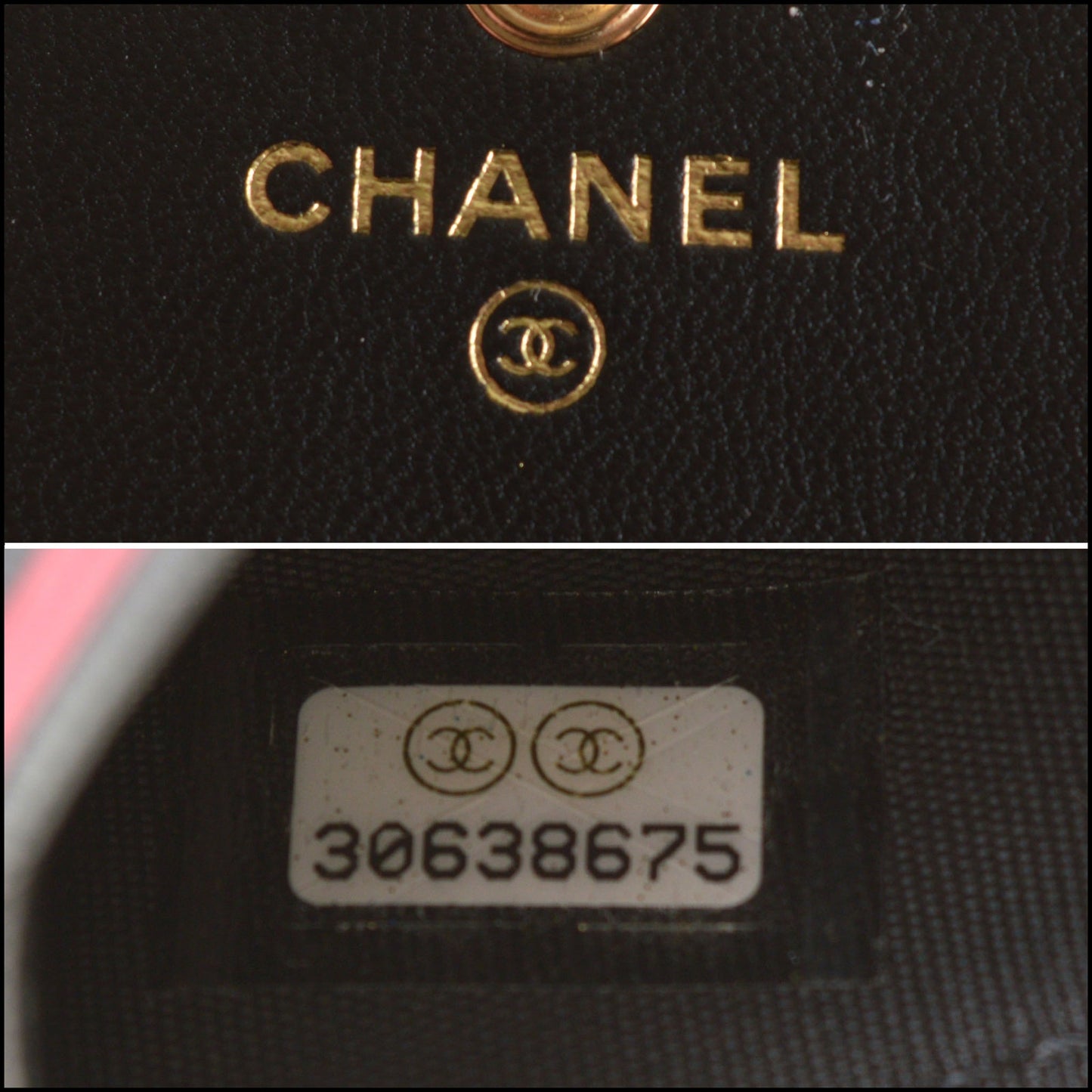 RDC14764 CHANEL '20 Black Lambskin Romance Ruffle Chain Card Wallet