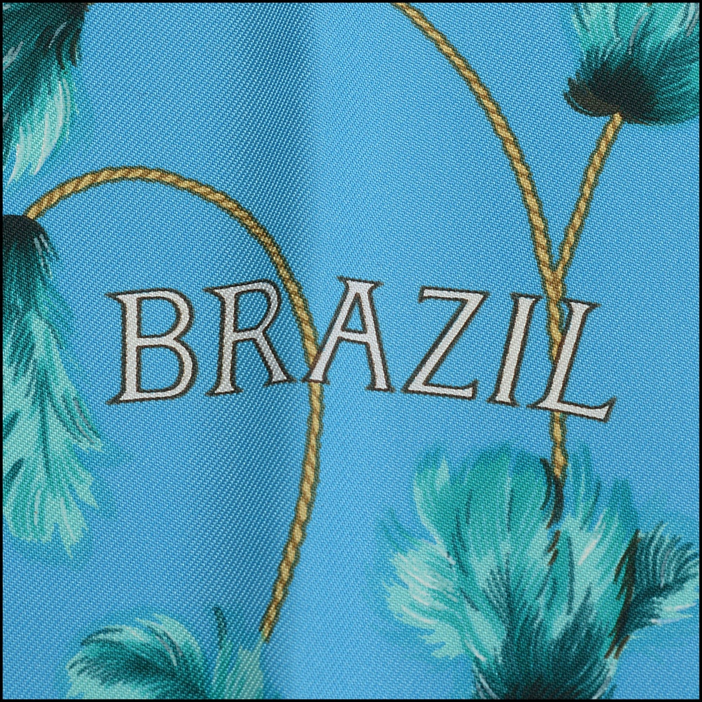 RDC14791 HERMES "Brazil" Feather Headdress Silk Scarf 90