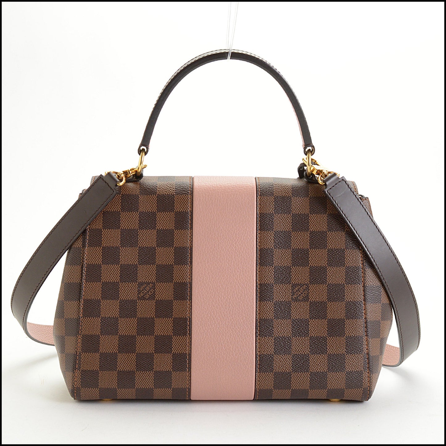 RDC14848 LOUIS VUITTON Damier Ebene & Magnolia Pink Leather Handbag